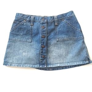Abercrombie & Fitch Denim Mini Skirt Snap Front Size 4